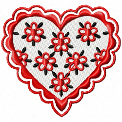 Hearts Embroidery Design 1